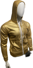 Load image into Gallery viewer, Metallic Faux Leather Hoodie - Gold
