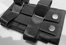 Load image into Gallery viewer, Close up rear view of black canvas arm/leg bag