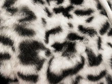 Load image into Gallery viewer, Close up of white leopard print faux fur fabric