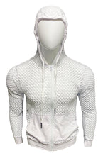 Load image into Gallery viewer, Fishnet Zip UP Hoodie - White
