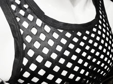 Load image into Gallery viewer, Mannequin wearing black punched out tank with diamond shaped cuts