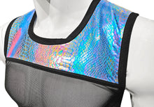 Load image into Gallery viewer, Close up view of mannequin wearing the snake + mesh tank top