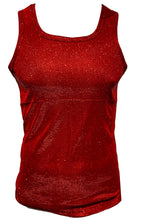 Load image into Gallery viewer, Red glitter tank top on an invisible mannequin