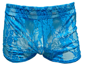 Made In SF Booty Shorts - Blue Lace