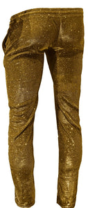 Glitter Elastic Pants - GOLD