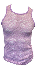 Load image into Gallery viewer, Floral lace tank top in lavender
