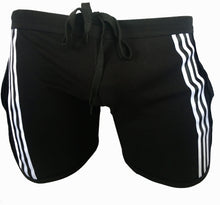 Load image into Gallery viewer, KNOBS Ribbon GYM Shorts-Black And White Stripe
