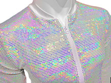 Load image into Gallery viewer, Flat Sequins Jacket - WHITE HOLOGRAPHIC
