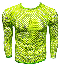 Load image into Gallery viewer, Fishnet Long Sleeve Tee - Neon Green
