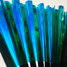 Load image into Gallery viewer, Close up of teal translucent vinyl fabric