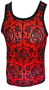 Day of Dead Mesh Tank - Red