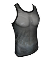 Load image into Gallery viewer, Fine Mesh - Fishnet See Through Sexy Men's Tank - BLACK