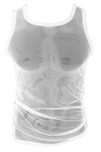 Load image into Gallery viewer, Sheer fine mesh tank top in white