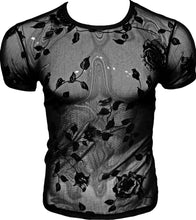 Load image into Gallery viewer, Rose Mesh Tee - Black
