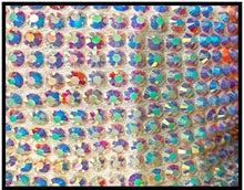 Load image into Gallery viewer, Patterned fabric with multicolored rhinestones 
