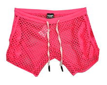 Load image into Gallery viewer, Fishnet Gym Shorts with side pockets - Hot Pink
