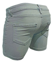 Load image into Gallery viewer, Light Blue denim shorts - rear/side view
