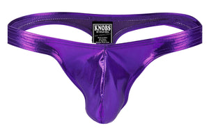 Solid Metallic Thong - Purple