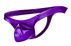 Solid Metallic Thong - Purple