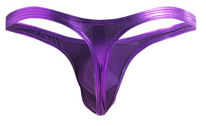 Solid Metallic Thong - Purple