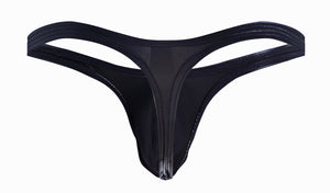 Solid Metallic Thong - Black