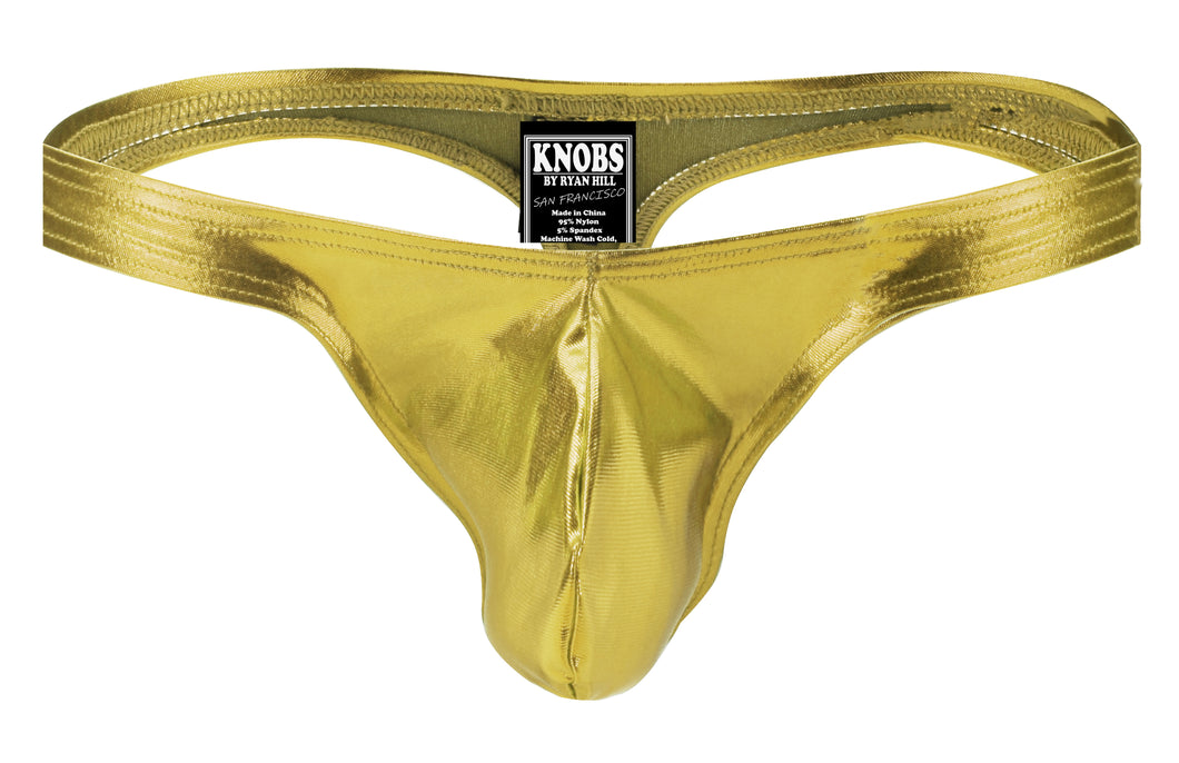 Solid Metallic Thong - Gold