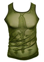 Load image into Gallery viewer, Fine Mesh - Fishnet See Through Sexy Men&#39;s Tank - ARMY GREEN
