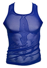 Load image into Gallery viewer, Fine Mesh - Fishnet See Through Sexy Men&#39;s Tank - ROYAL BLUE
