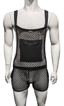 Load image into Gallery viewer, Black Fishnet Overalls
