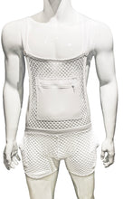 Load image into Gallery viewer, White Fishnet Overalls
