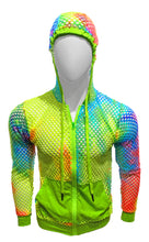 Load image into Gallery viewer, Fishnet Rainbow Tie Dye Zip Up Hoodie
