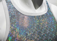 Load image into Gallery viewer, Metallic Disco ball Tank - WHITE SILVER
