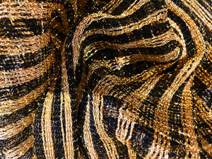 Glitter Poncho - Short Caftan - Gold Black Stripes