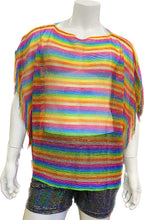 Load image into Gallery viewer, Pastel Rainbow Glitter Poncho - Short Caftan
