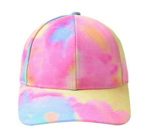 Tie Dye Printed Baseball Hat - Pastel Multi