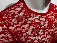Load image into Gallery viewer, Dark Red Lace Tee
