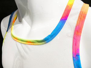 Contrast Trim Tank - White Rainbow