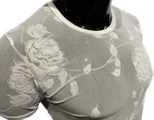Load image into Gallery viewer, Rose Mesh Tee - White
