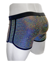 Load image into Gallery viewer, Disco Ball Booty Shorts - Silver black
