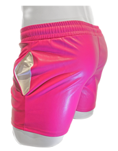 Load image into Gallery viewer, Metallic Faux Leather Shorts - Hot Pink
