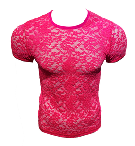 Hot Pink Lace Tee
