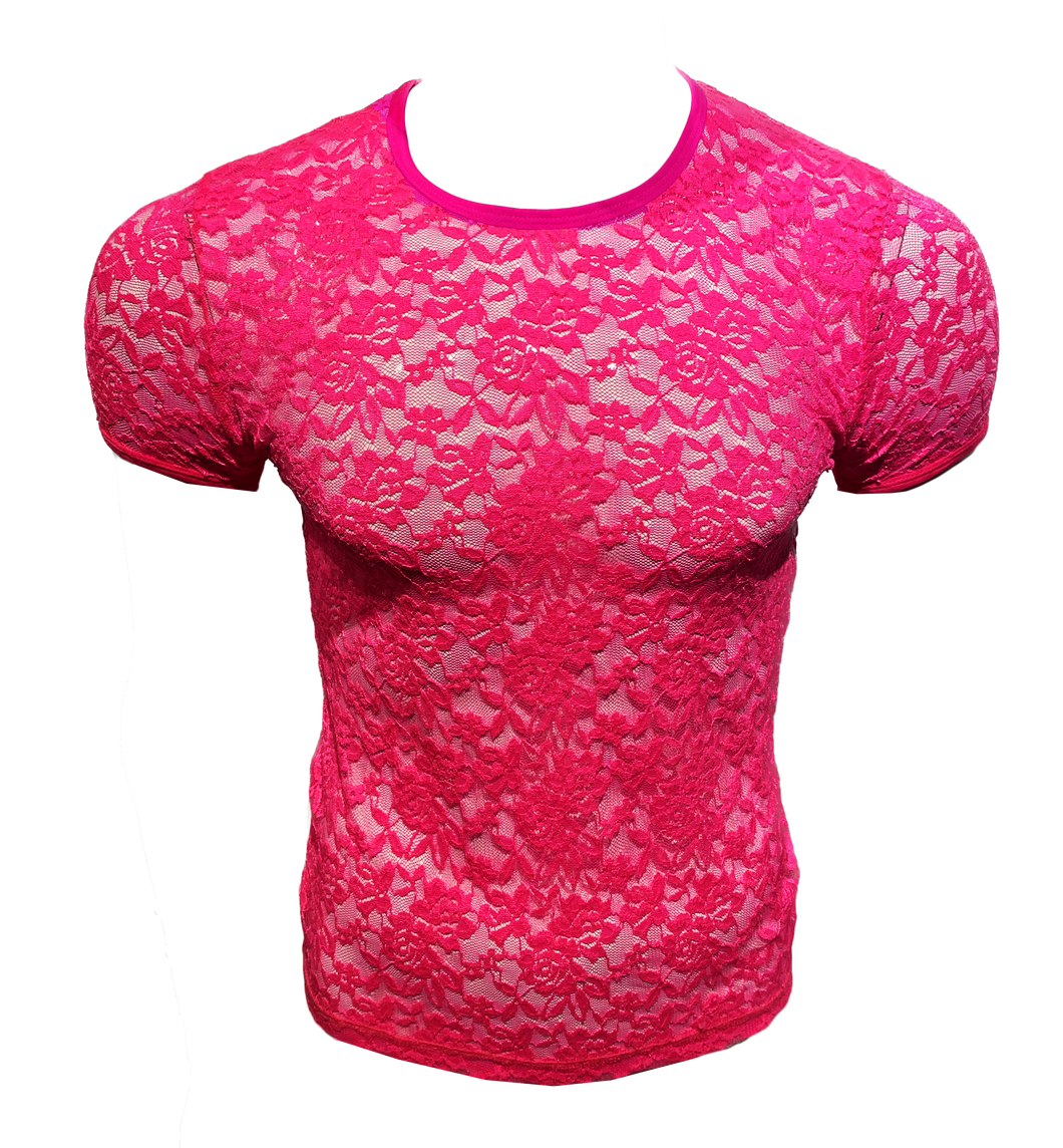 Hot Pink Lace Tee