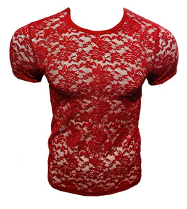 Dark Red Lace Tee