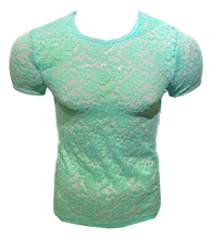 Load image into Gallery viewer, Aqua -Mint Lace Tee

