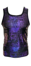 Load image into Gallery viewer, Metallic Leaf Tank - Black Purple
