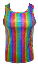 Load image into Gallery viewer, Metallic Rainbow Stripes Tank
