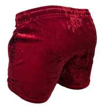 Load image into Gallery viewer, Velvet Pocket Shorts - Dark Red
