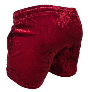 Velvet Pocket Shorts - Dark Red