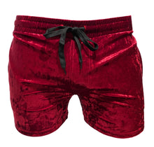 Load image into Gallery viewer, Velvet Pocket Shorts - Dark Red
