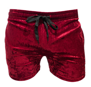 Velvet Pocket Shorts - Dark Red